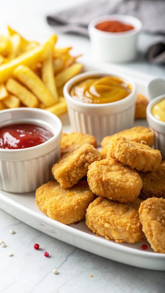 Delicious Homemade Chicken Nuggets Recipe – Easy Nuggets Explained 4 Plate of crispy homemade chicken nuggets with dipping sauce and fresh herbs