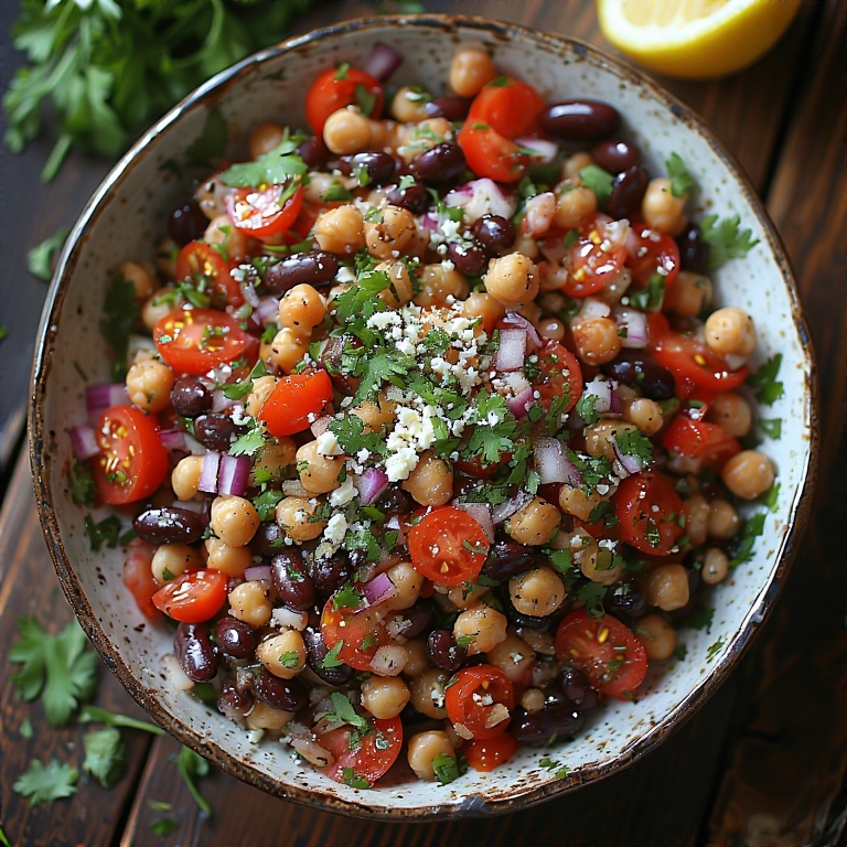 Violet Witchel Dense Bean Salad Recipe – Vibrant & Healthy 2 Violet Witchel Dense Bean Salad recipe featuring colorful mixed beans, cherry tomatoes, fresh herbs, and a light vinaigrette in a rustic bowl.