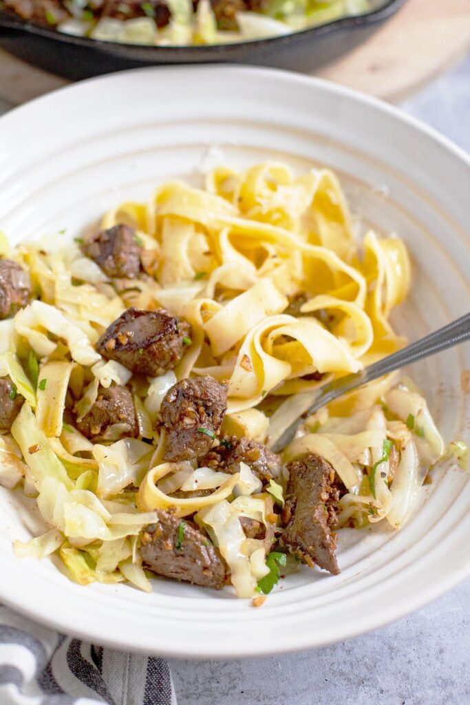 Garlic Butter Steak Bites 8 garlic butter steak bites with cabbage v 6