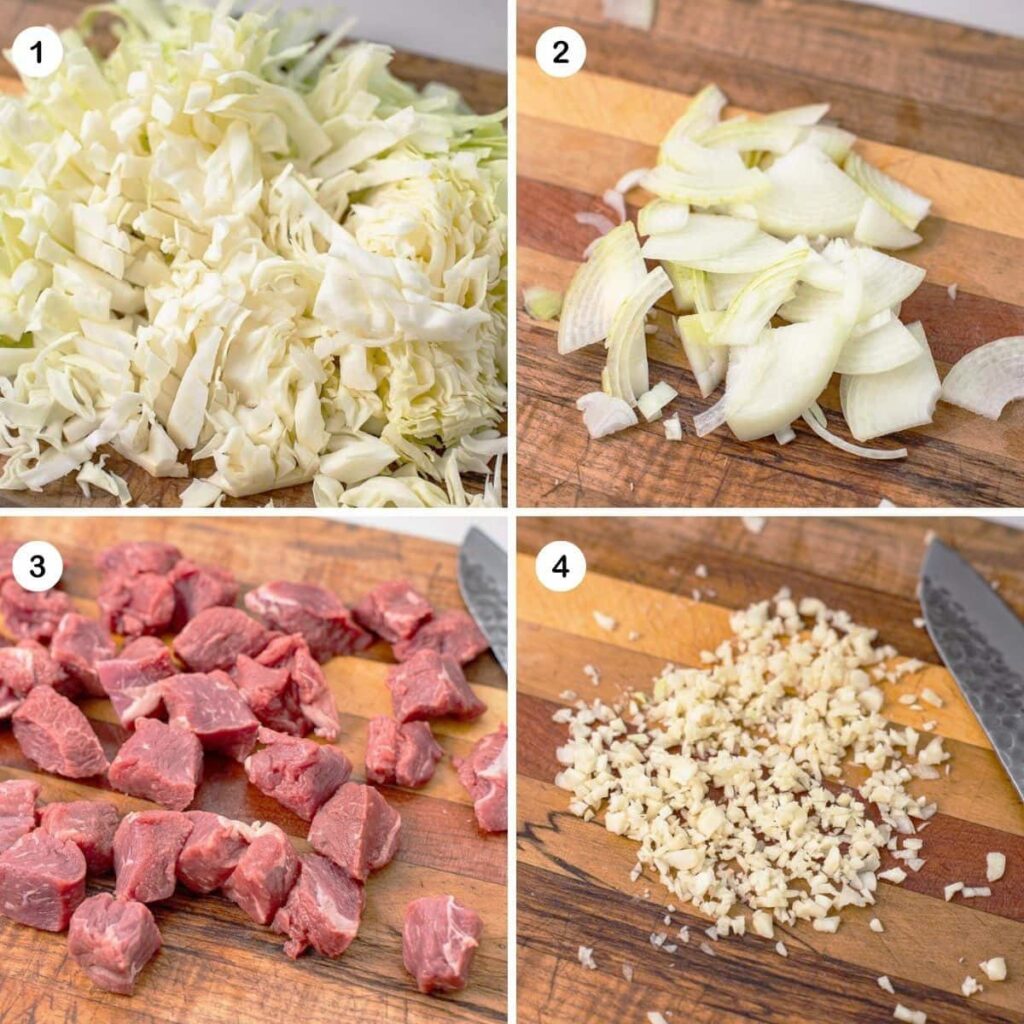 Garlic Butter Steak Bites 5 how to garlic butter steak bites with cabbage step 1