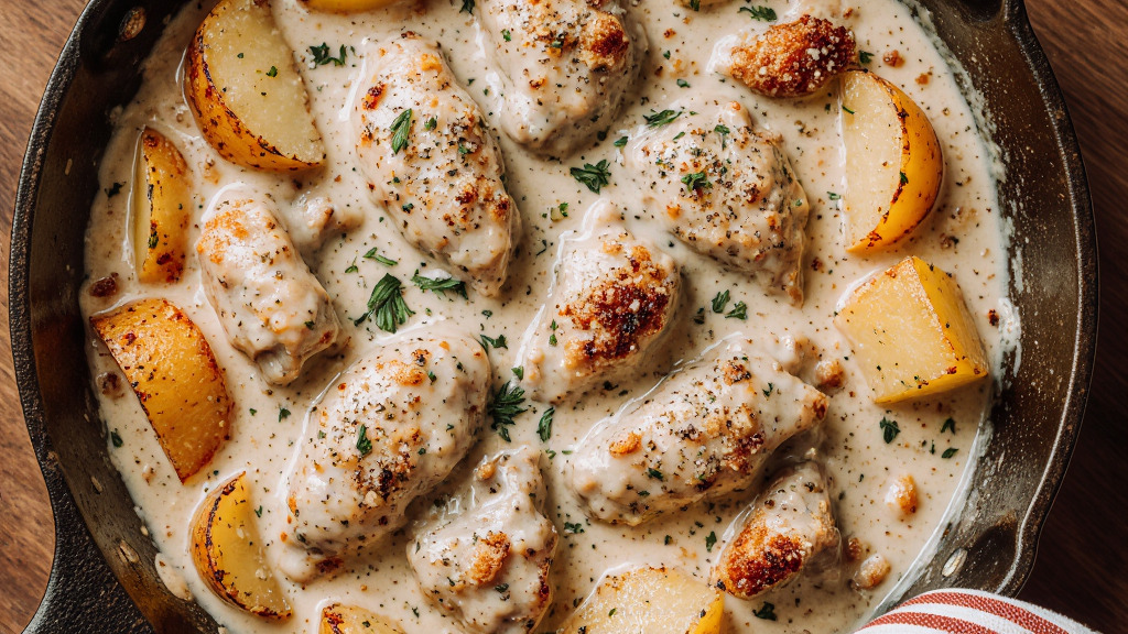 Creamy Garlic Parmesan Chicken and Potatoes in the Crockpot 3 Garlic Parmesan chicken
