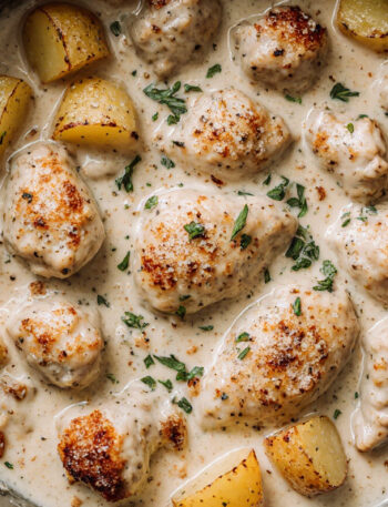 Creamy Garlic Parmesan Chicken and Potatoes in the Crockpot 1 Garlic Parmesan chicken